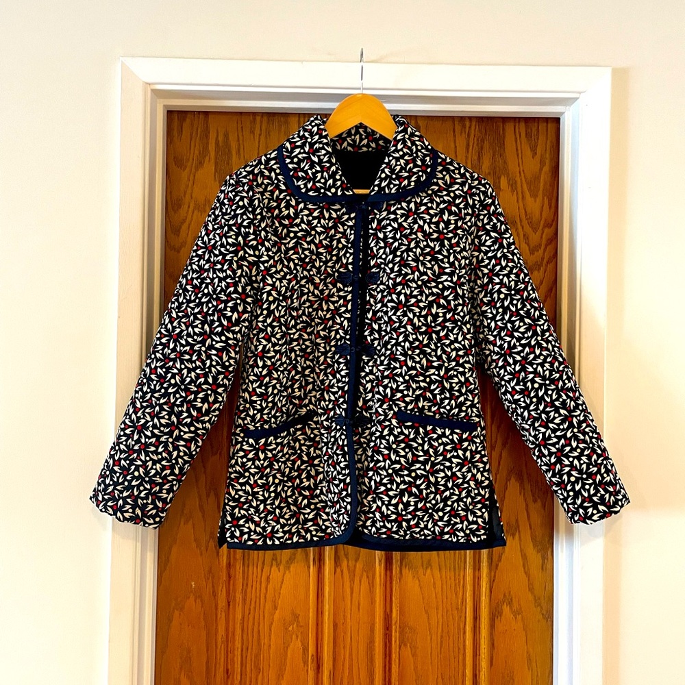 Vintage floral collar boho jacket, size M